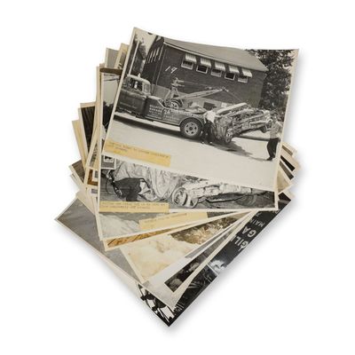 20 Piece Collection of 1959 Photojournalism Bridge Construction Site Car Wreck