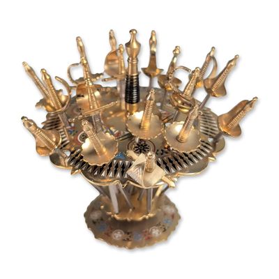 Toledo Spanish Damascene Sword Cocktail Set