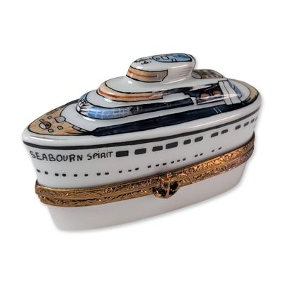 Limoges Porcelain Seabourn Spirit Ship Trinket Box
