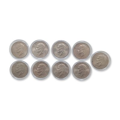 9pc US 1776-1976 D Bicentennial Eisenhower Dollars
