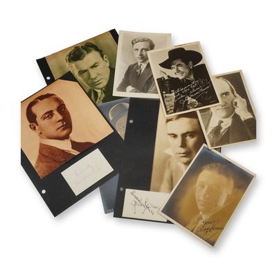 Lot of 8 Vintage Silent Film Era Leading Men & Comedian Portraits, Some Signed