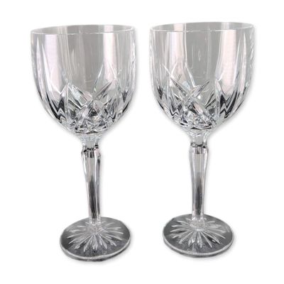 2pc Waterford Brookside Crystal Goblets