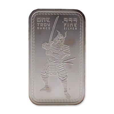 Samurai Warrior .999 Fine Silver Bullion Bar