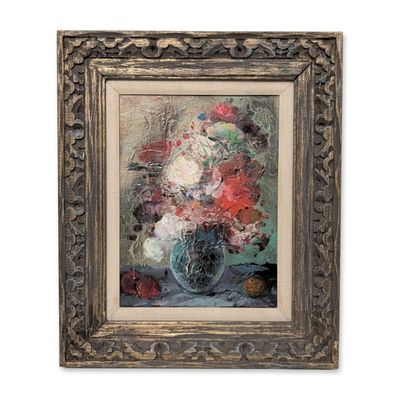 Oil on Board Painting, Floral Still Life, Signed