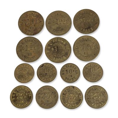14pc Collection of B & L Farms Co. US Trade Tokens