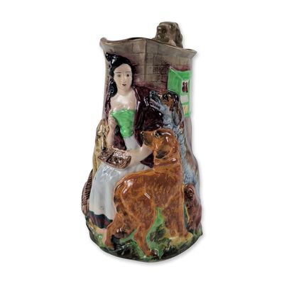 Burleigh Ware Old Feeding Time Relief Molded Jug