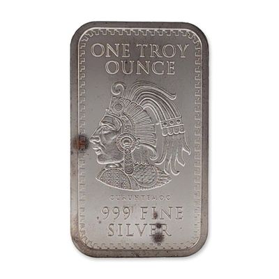 Golden State Mint Cuauhtemoc Aztec Calendar .999 Silver Bullion Bar