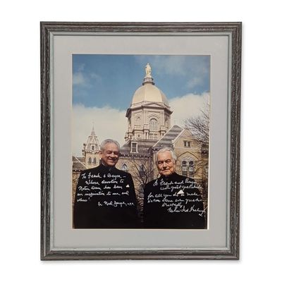 Notre Dame University Fathers Hesburgh and Joyce Photograph, Framed
