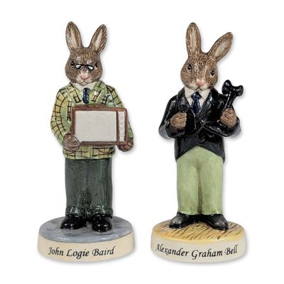 Pair of Royal Doulton Bunnykins Inventors Figurines