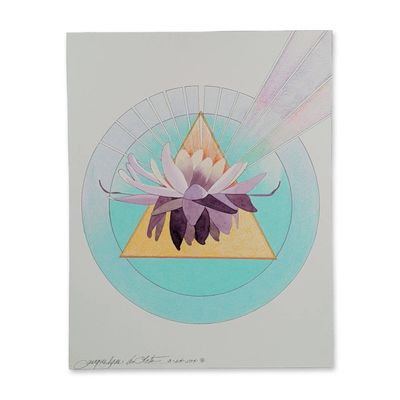 Jacquelyne A. Lotz (American, b. 1935) Original Mixed Media on Paper, Signed