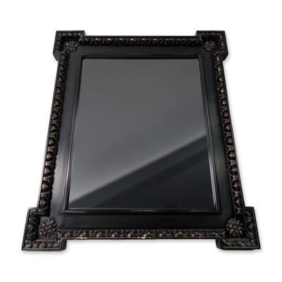 Romanian Black Painted Wood Wall Mirror