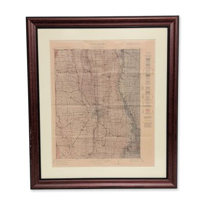 U.S. Geological Areal Survey Map, 1913 State of Ohio Framed