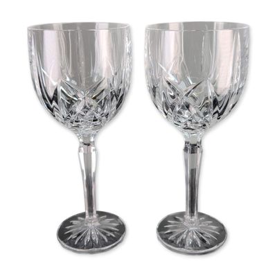 Pair of Marquis by Waterford Brookside Crystal Water Goblets