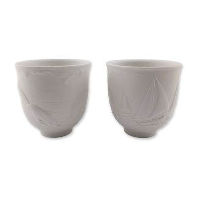 Pair of Lladro Collectors Society Porcelain Votives 17657 and 17658