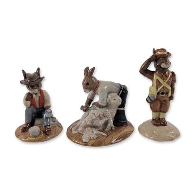 3pc Royal Doulton Limited Edition Australian-themed Bunnykins Figurines