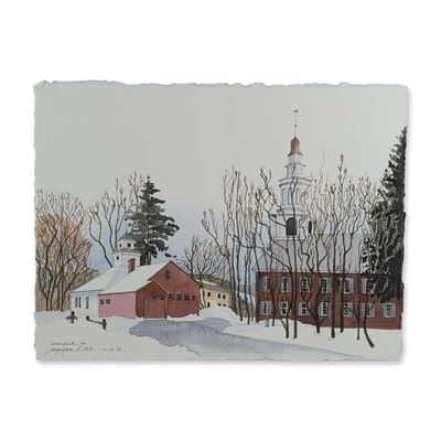 Jacquelyne A. Lotz (American, b. 1935) Original Watercolor on Paper, Deerfield MA., Signed