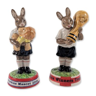 2pc Royal Doulton Bunnykins 2006 World Cup Figurines