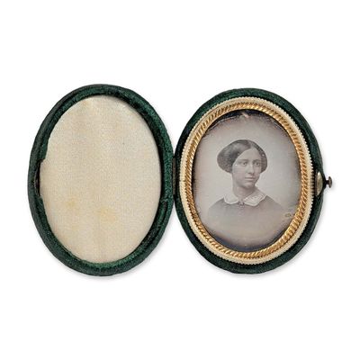 Nineteenth Century Cased Oval Portrait Daguerreotype of Rebecca Bacon