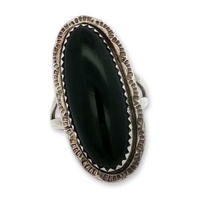 CLAW Southwestern Sterling Silver Black Onyx Ring