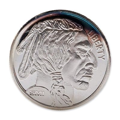 .999 Fine Silver Indian Buffalo Round