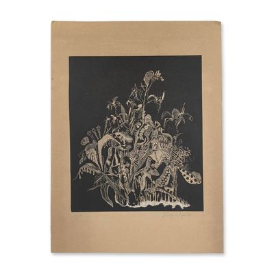 Roslyn Kaplan, Wood Carving Ink Print on Paper