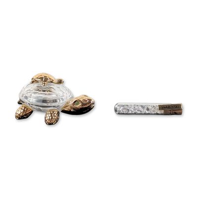 Swarovski Secrets Crystal and Gold-Plated Turtle