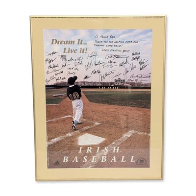 2000 Notre Dame Signed Baseball Poster