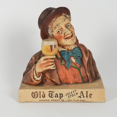 Sale Photo Thumbnail #491: Old Tap Select Stock Ale Chalk Back Bar Statue RARE OUTSTANDING