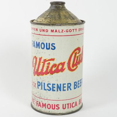 Sale Photo Thumbnail #466: Utica Club Pilsener Beer Quart Cone Top 220-9 SCARCE