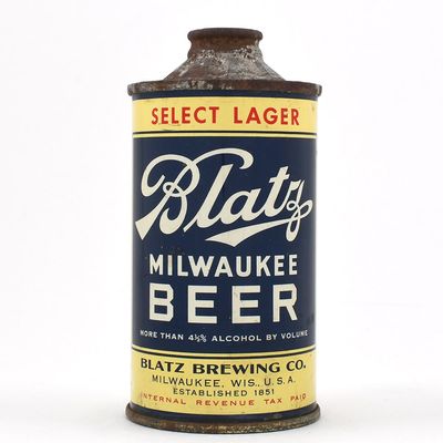 Sale Photo Thumbnail #43: Blatz Milwaukee Beer Flat Bottom FBIR Cone Top ALC STATEMENT FRONT 153-8