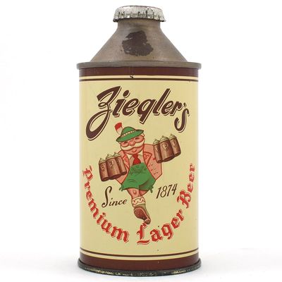 Sale Photo Thumbnail #489: Zieglers Premium Lager Beer Cone Top 189-30