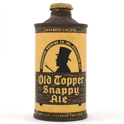 Sale Photo Thumbnail #332: Old Topper Snappy Ale Cone Top YELLOW TEXT 178-8