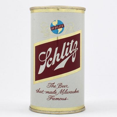 Sale Photo Thumbnail #423: Schlitz Beer Flat Top 1960 MILWAUKEE SCHLITZ LID 129-32 EXCEPTIONAL