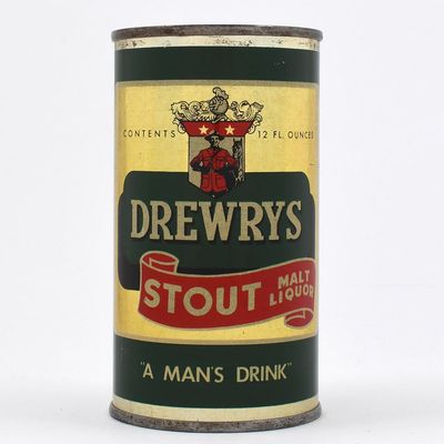 Sale Photo Thumbnail #140: Drewrys Stout Malt Liquor Flat Top 55-22 RARELY CLEAN