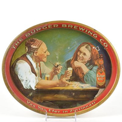 Sale Photo Thumbnail #591: Burger Beer 1930s Oval Serving Tray