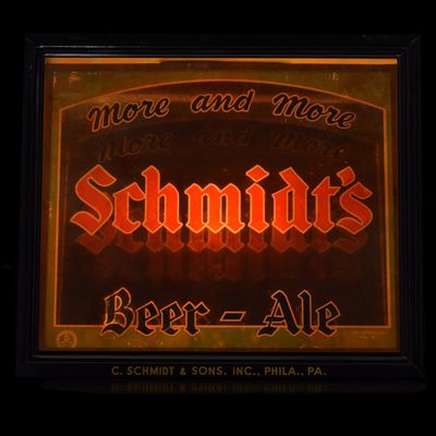 Sale Photo Thumbnail #530: Schmidts MORE & MORE Mirrored Glass Illuminated Motion Sign IN ORIG BOX