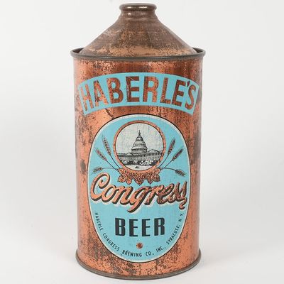 Sale Photo Thumbnail #215: Haberle's Congress Beer Quart Cone Top 211-13 SCARCE