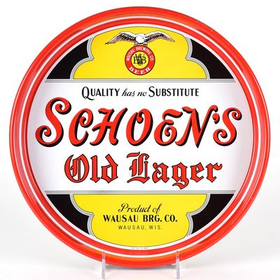 Sale Photo Thumbnail #611: Schoens Old Lager 1940s Serving Tray MINTY
