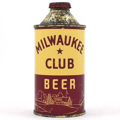 Sale Photo Thumbnail #297: Milwaukee Club Beer Cone Top IRTP NEW YORK DISTRIBUTOR 174-2 OUTSTANDING