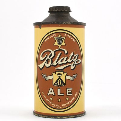Sale Photo Thumbnail #40: Blatz Ale Cone Top NO TEXT ON SHIELD 153-4