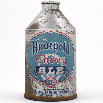 Sale Photo Thumbnail #246: Hudepohl Chevy Ale Crowntainer SCARCE 195-22