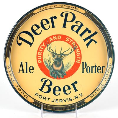 Sale Photo Thumbnail #597: Deer Park Beer Ale Porter 1930s Serving Tray 12-INCH VERSION EXCELLENTW
