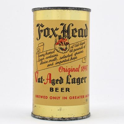 Sale Photo Thumbnail #178: Fox Head Vat Aged Lager Beer Flat Top 66-15