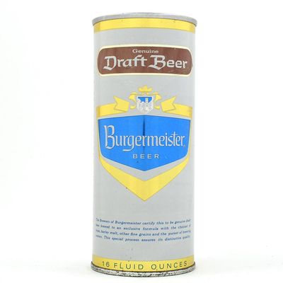 Sale Photo Thumbnail #73: Burgermeister Draft Beer 16 Ounce Pull Tab LOS ANGELES 144-16