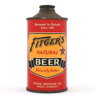 Sale Photo Thumbnail #170: Fitgers Beer Cone Top 4 PERCENT 162-10 RARELY CLEAN