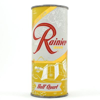Sale Photo Thumbnail #384: Rainier Jubilee 16 Ounce Flat Top NORTHWEST ATTRACTIONS Yellow Enamel UNLISTED EXCELLENT
