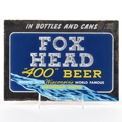 Sale Photo Thumbnail #545: Fox Head Beer 1950s Reverse-Painted Mirrored Sign