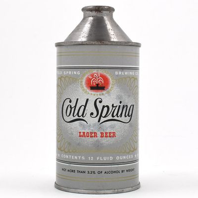 Sale Photo Thumbnail #108: Cold Spring Beer Cone Top NON-IRTP ALC STATEMENT FRONT 157-26