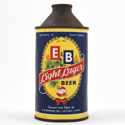 Sale Photo Thumbnail #148: E and B Light Lager Beer Cone Top 160-17