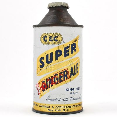 Sale Photo Thumbnail #87: C and C Super Ginger Ale Soda Cone Top NEW YORK